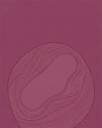 Crimson Abstract Wavy Line Enclosure Rug - Cutout View