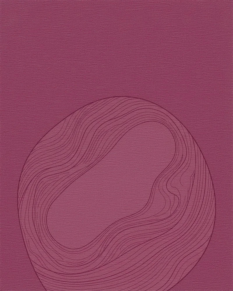 Crimson Abstract Wavy Line Enclosure Rug - Cutout View