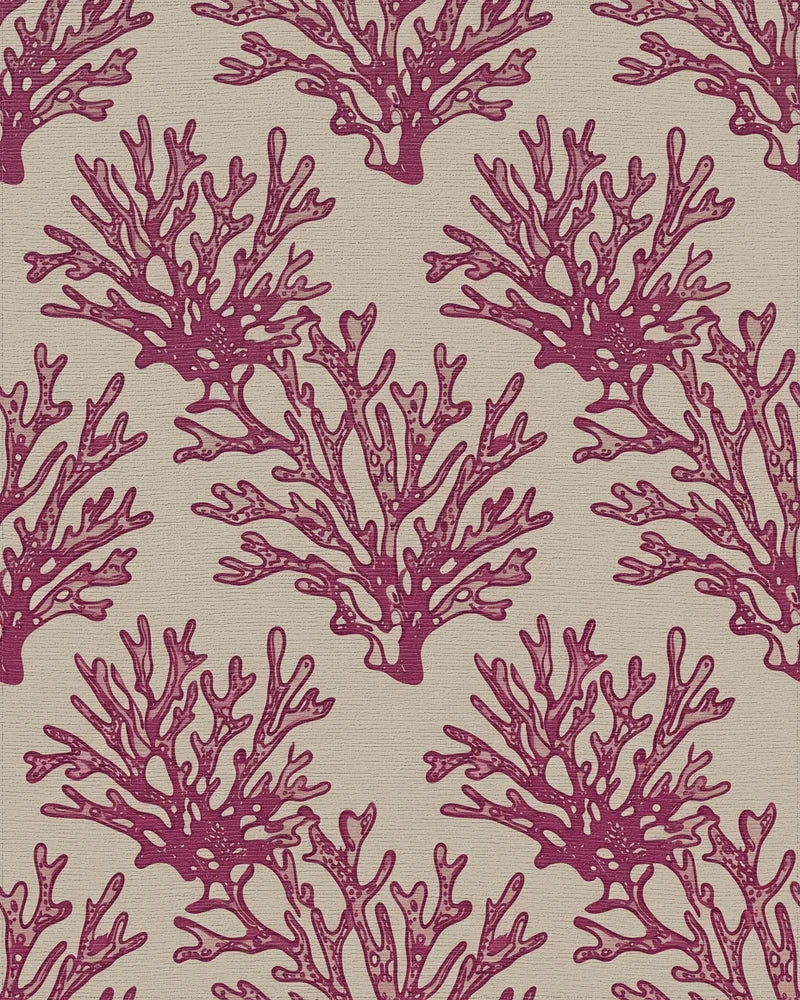 Crimson Coral Branch Repeats Rug - Cutout View