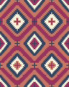 Crimson Diamond Sun Motif Rug - Cutout View