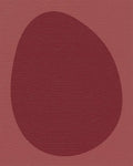 Crimson Egg Shape Abstract Rug - Cutout View