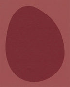 Crimson Egg Shape Abstract Rug - Cutout View
