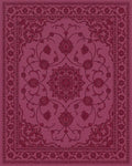 Crimson Floral Medallion Garden Rug - Cutout View
