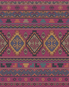Crimson Geometric Tribal Medallion Rug - Cutout View
