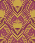Crimson Gold Art Deco Sunburst Rug - Cutout View