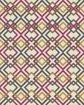 Crimson Gold Charcoal Interlocking Diamond Rug - Cutout View