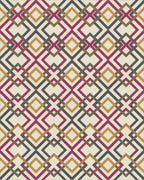 Crimson Gold Charcoal Interlocking Diamond Rug - Cutout View