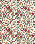 Crimson Orange Floral Blossom Field Rug - Cutout View