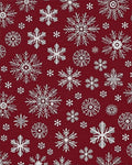 Crimson Snowflake Pattern Design Rug - Cutout View