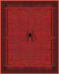 Crimson Spider Web Graphic Rug - Cutout View