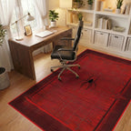 Crimson Spider Web Graphic Rug - Office View