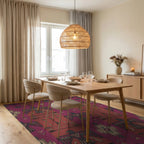 Crimson Thunderbird Arrow Geometric Rug Dining Room View