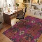 Crimson Thunderbird Arrow Geometric Rug Office View