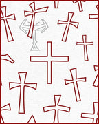 Cross Pattern Red Graphic Rug - Cutout View