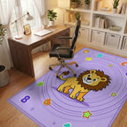 Cute Lion Alphabet Whirl Pattern Rug - Office View