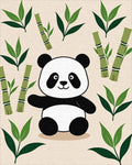 Cute Panda Bamboo Forest Scene Rug - Cutout View
