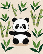 Cute Panda Bamboo Forest Scene Rug - Cutout View