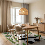Cute Panda Bamboo Forest Scene Rug - Dining Room View