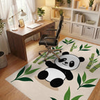 Cute Panda Bamboo Forest Scene Rug - Office View