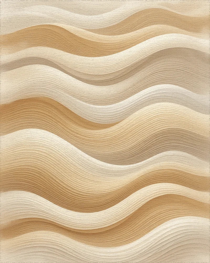 Cream Visual Rhythmic Rug - cutout