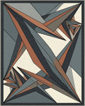 Geometric Overlap Slate Terracotta Rug - cutout