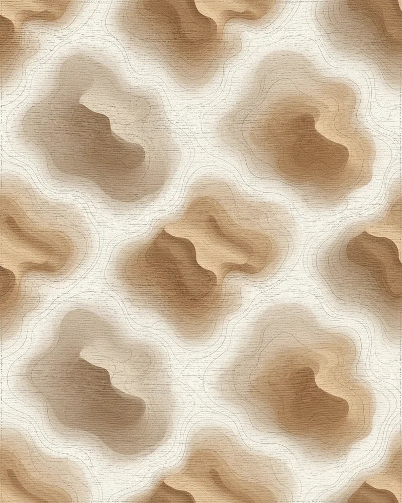 Brown White Beige Rug - cutout
