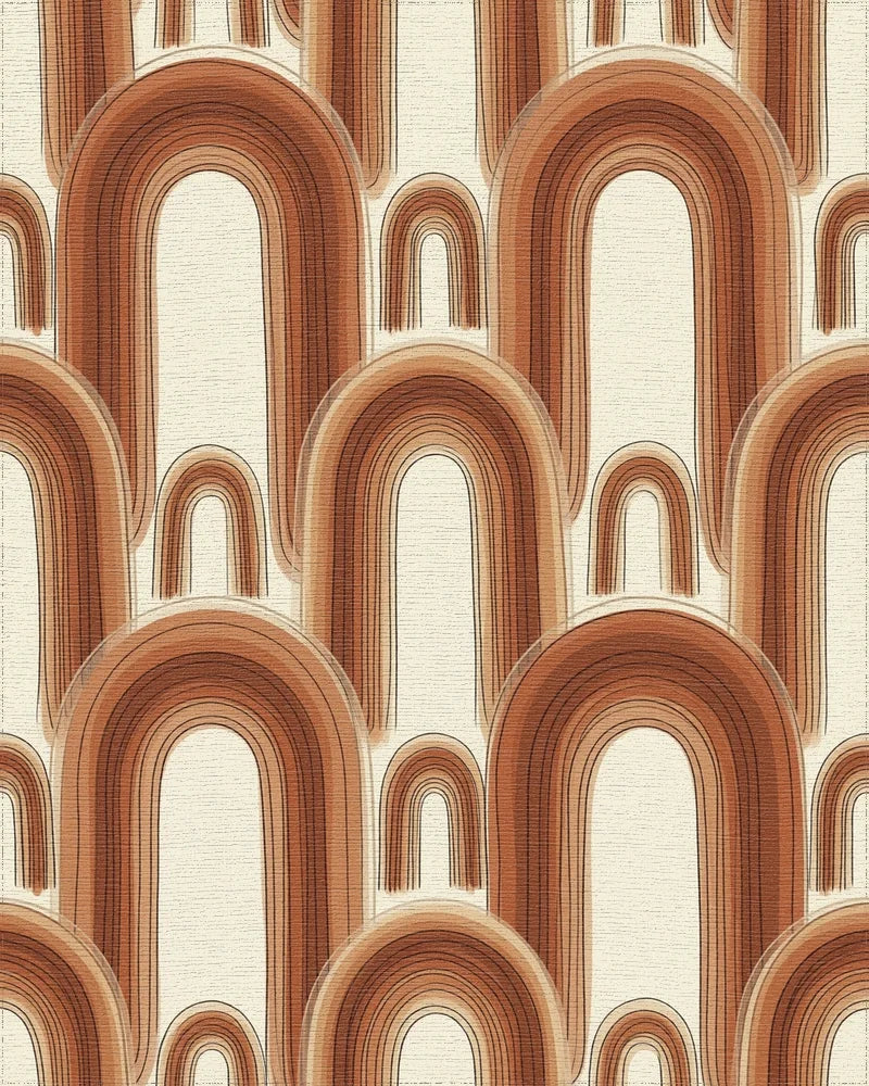Terracotta Arch Minimalist Boho Rug - cutout