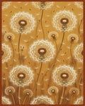 Golden Ochre Dandelion Floral Rug - cutout