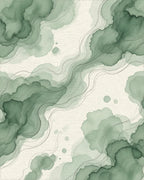 Green Cream Layers Rug - cutout