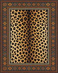 Black Beige Orange Rug - cutout