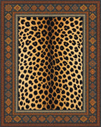 Black Beige Orange Rug - cutout