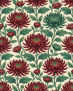 Crimson Red Green Rug - cutout