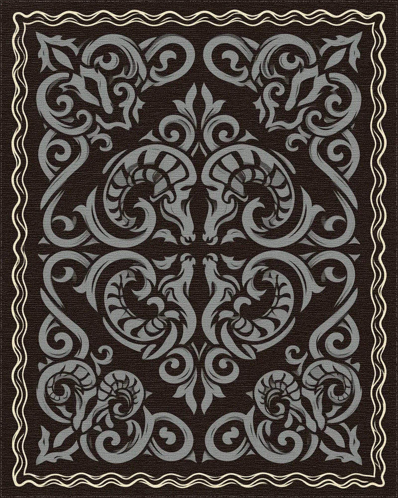 Moroccan Brown Cream Rug - cutout
