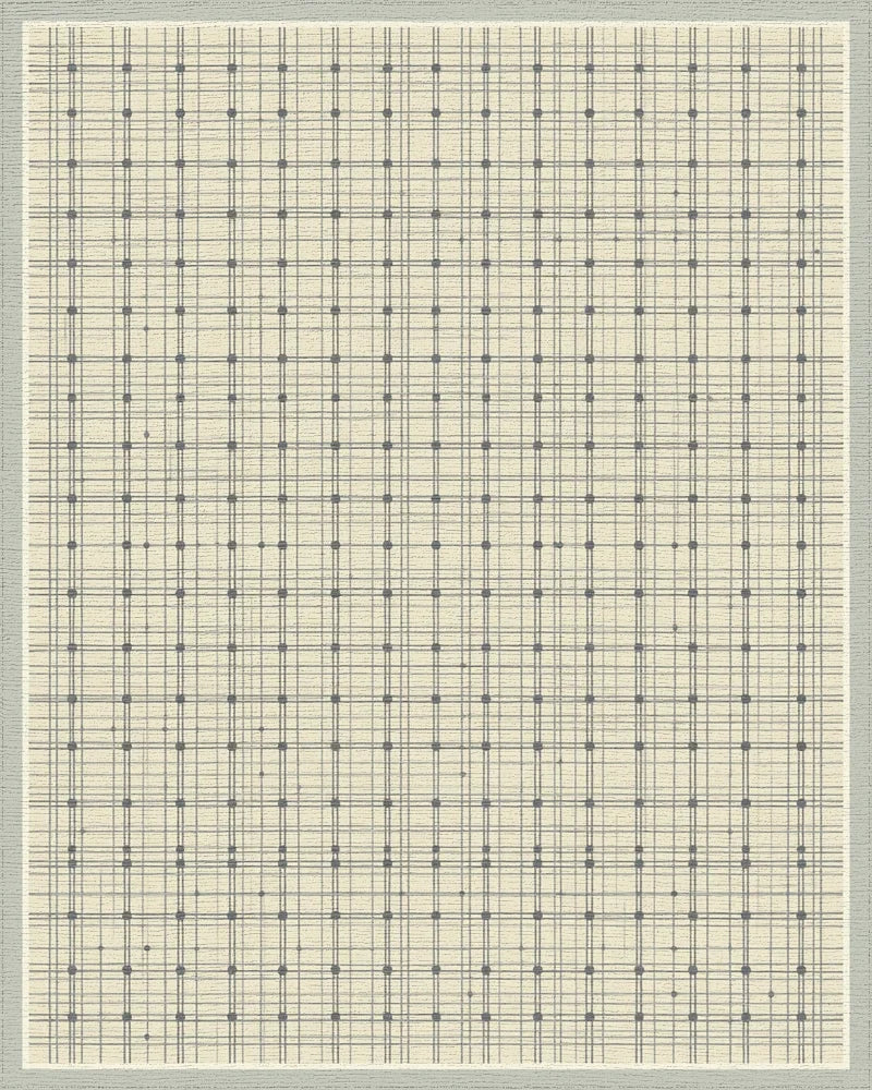 Cream Gray Geometric Rug - cutout