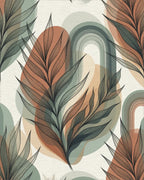 Modern Green Cream Rug - cutout