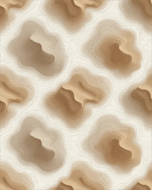 Brown White Beige Rug - cutout