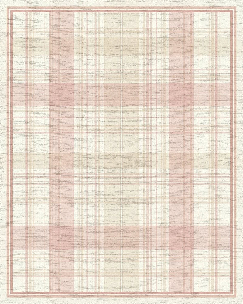 Pink Beige White Rug - cutout