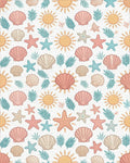 Whimsical Pastel Beach Motif Area Rug - cutout
