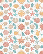 Whimsical Pastel Beach Motif Area Rug - cutout