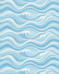 Serene Blue Undulating Wave Rug - cutout