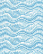 Serene Blue Undulating Wave Rug - cutout