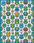 Vibrant Elemental Grid Graphic Rug - cutout