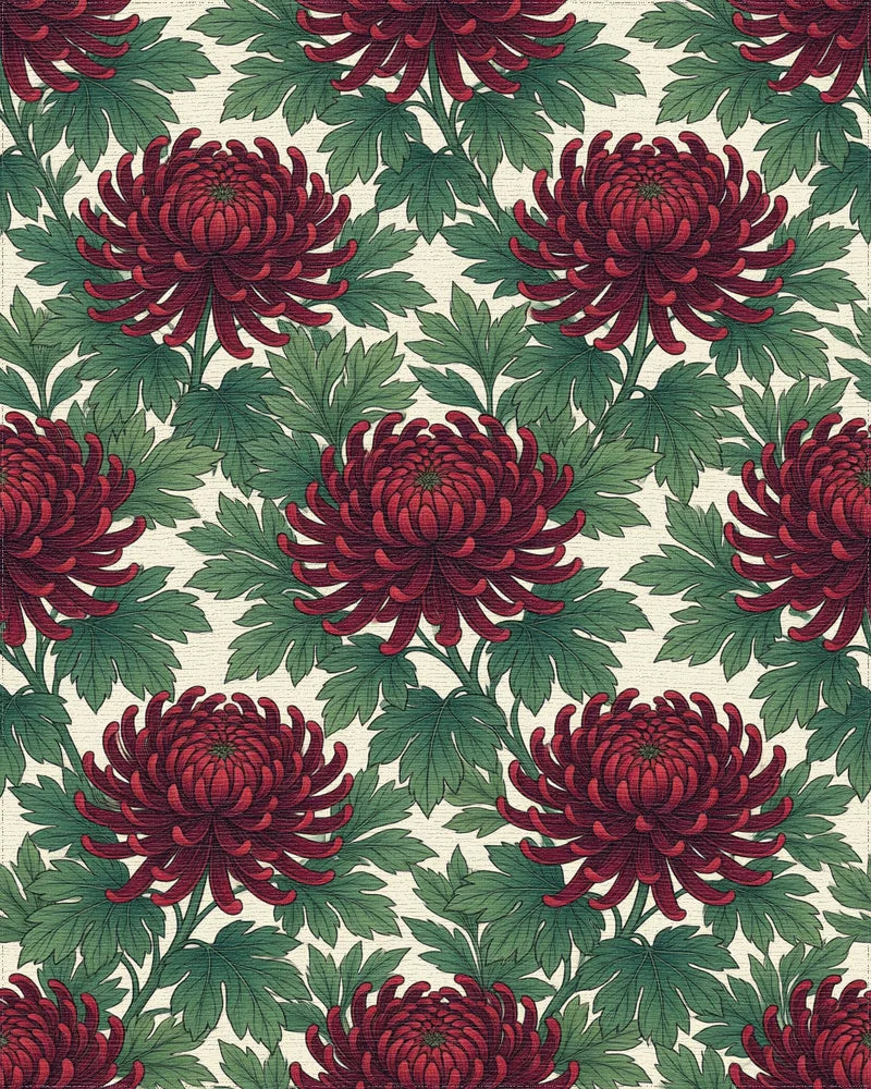 Crimson Forest Green Rug - cutout