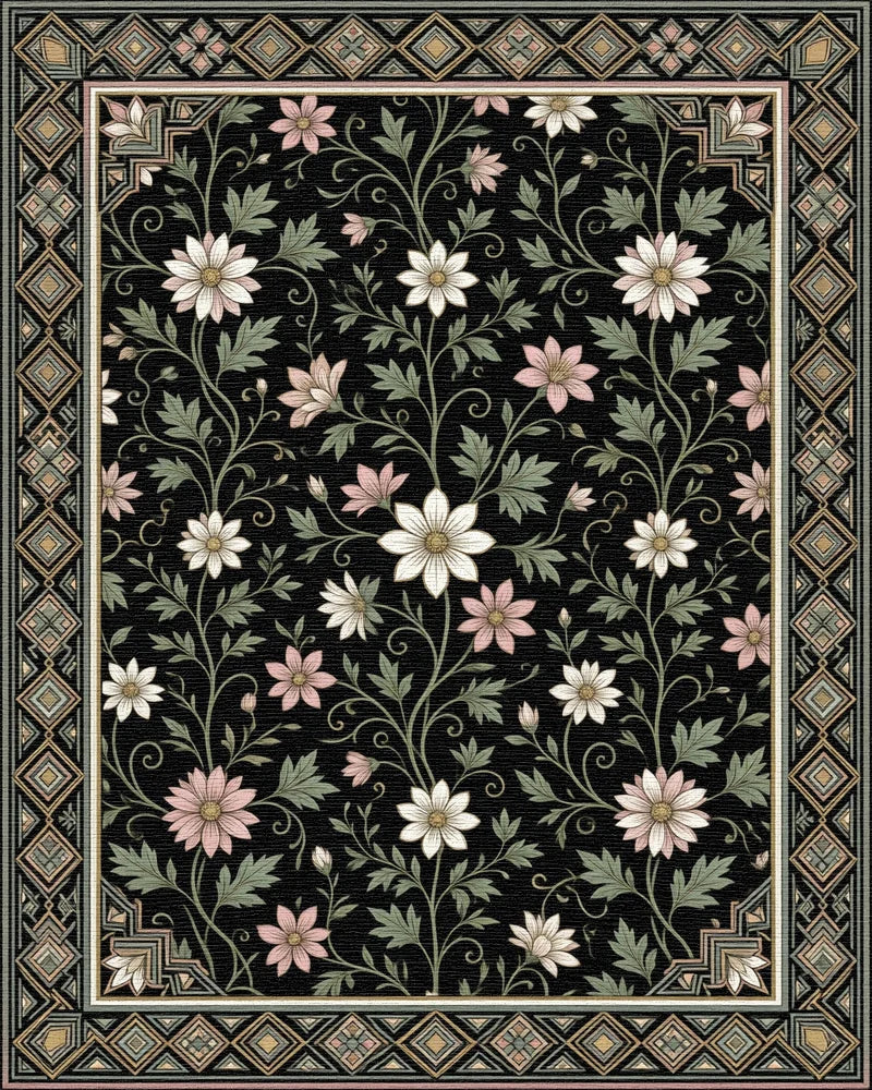 Moroccan Black Gold Rug - cutout