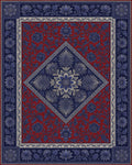 Indigo Red Floral Rug - cutout