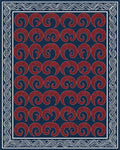 Crimson Blue White Rug - cutout