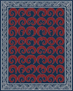 Crimson Blue White Rug - cutout