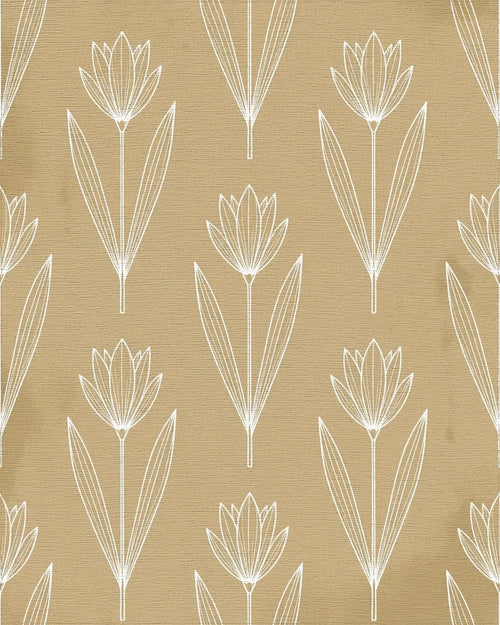 Beige White Floral Rug - cutout