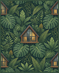 Botanical Cabin Forest Green Area Rug - cutout
