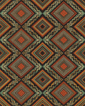 Green Brown Geometric Rug - cutout